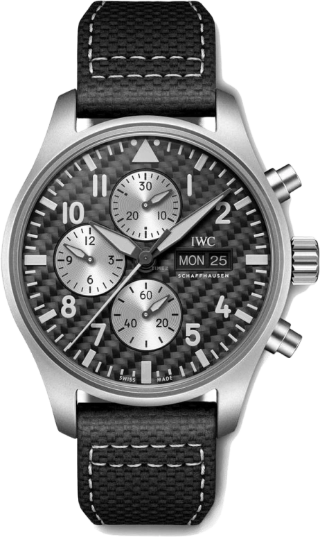 IWC,Pilot 43mm,43mm,Titanium,Black,Automatic,Chronograph,Date,Day,Column Wheel,46hours,In-house Caliber,IW377903