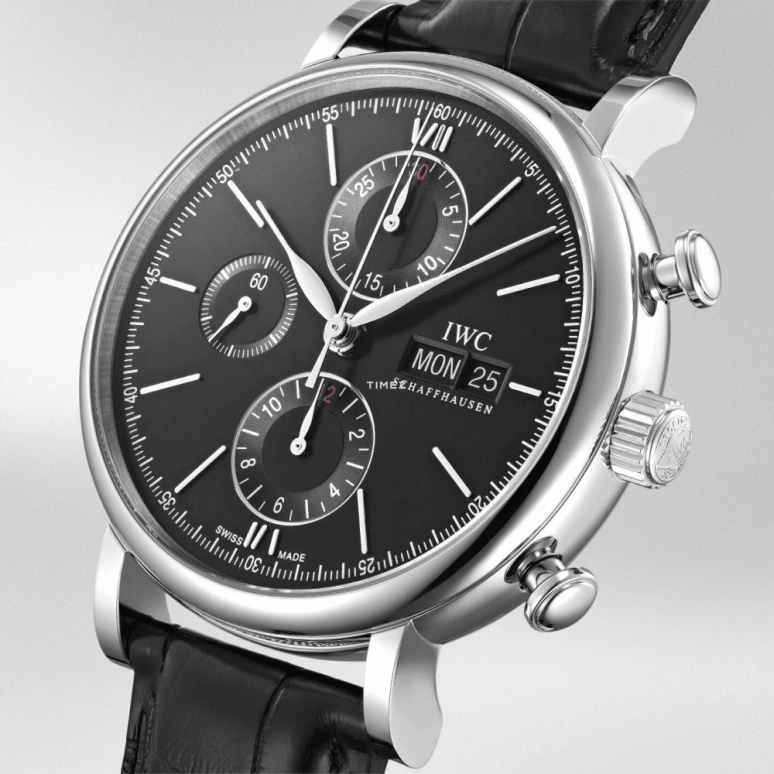 IWC,Portofino 42mm,42mm,Stainless Steel,Black,Automatic,Chronograph,Date,Day,IW391008