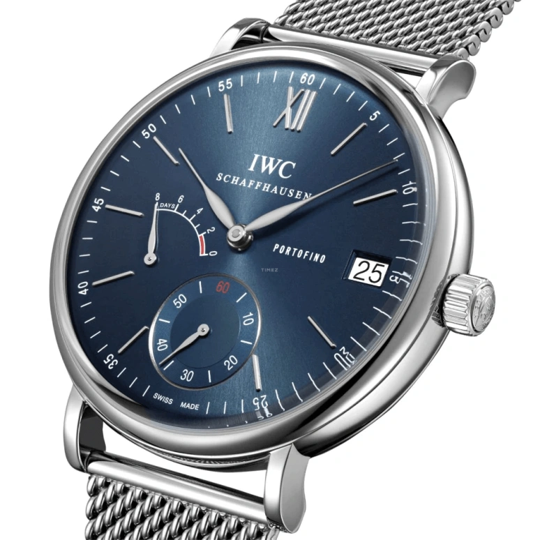 IWC,Portofino 45mm,45mm,Stainless Steel,Blue,Handwound,Date,Power Reserve Indicator,IW510116
