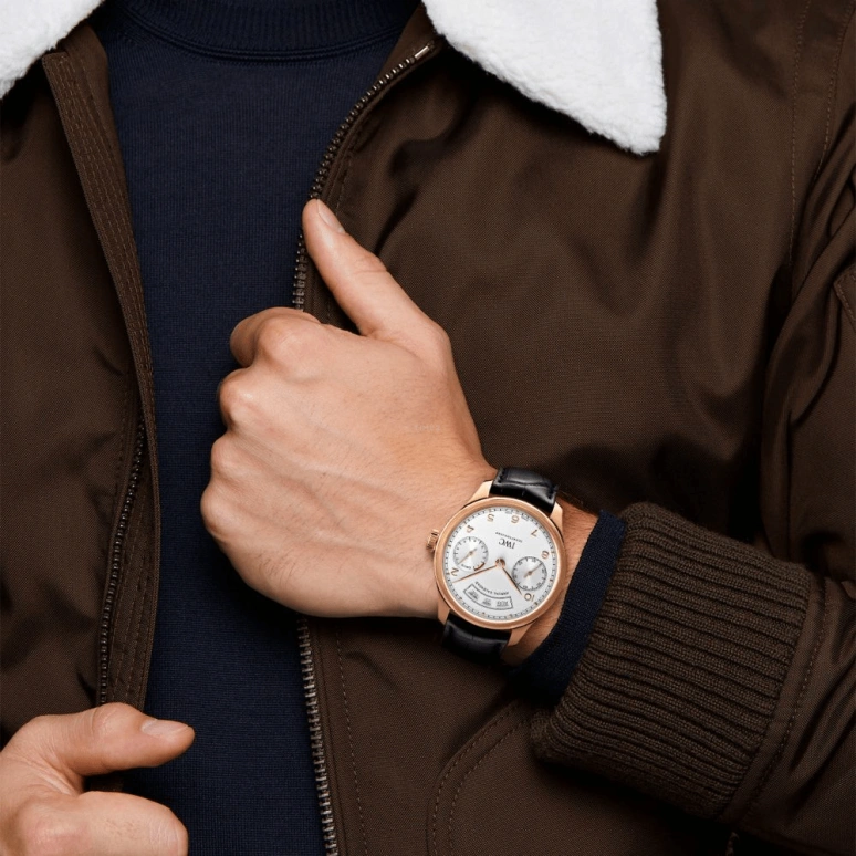 IWC,Portugieser 44.20mm,44.20mm,Red Gold,Silver,Automatic,Annual Calendar,Month,Date,Day,168hours,In-house Caliber,IW503504