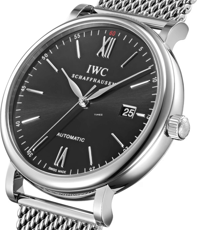 IWC,Portofino 40mm,40mm,Stainless Steel,Black,Automatic,Day,42hours,IW356508
