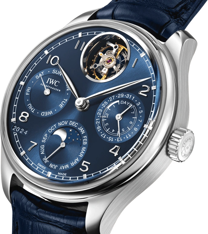 IWC,Portugieser 45mm,45mm,Platinum,Blue,Automatic,Moonphase,Perpetual Calendar,Annual Calendar,Month,168hours,In-house Caliber,IW504506