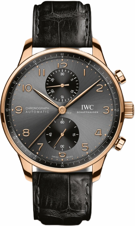 IWC,Portugieser 41mm,41mm,Red Gold,Grey,Automatic,Chronograph,Column Wheel,IW371610