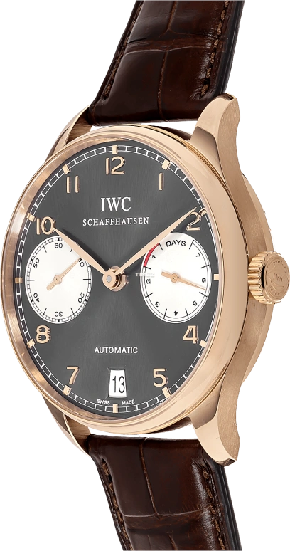 IWC,Portugieser 42.30mm,42.30mm,Red Gold,Grey,Automatic,Day,Power Reserve Indicator,IW500118