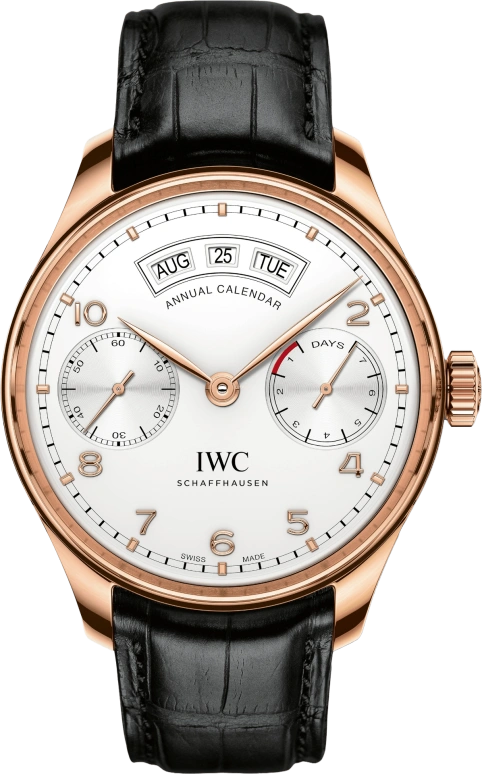 IWC,Portugieser 44.20mm,44.20mm,Red Gold,Silver,Automatic,Annual Calendar,Month,Date,Day,168hours,In-house Caliber,IW503504
