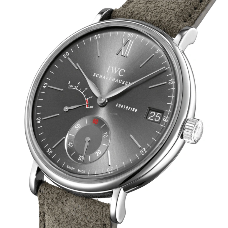 IWC,Portofino 45mm,45mm,Stainless Steel,Grey,Handwound,Date,Power Reserve Indicator,IW510115