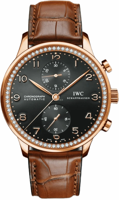IWC,Portugieser 40.90mm,40.90mm,Rose Gold,Black,Automatic,Chronograph,44hours,IW371470