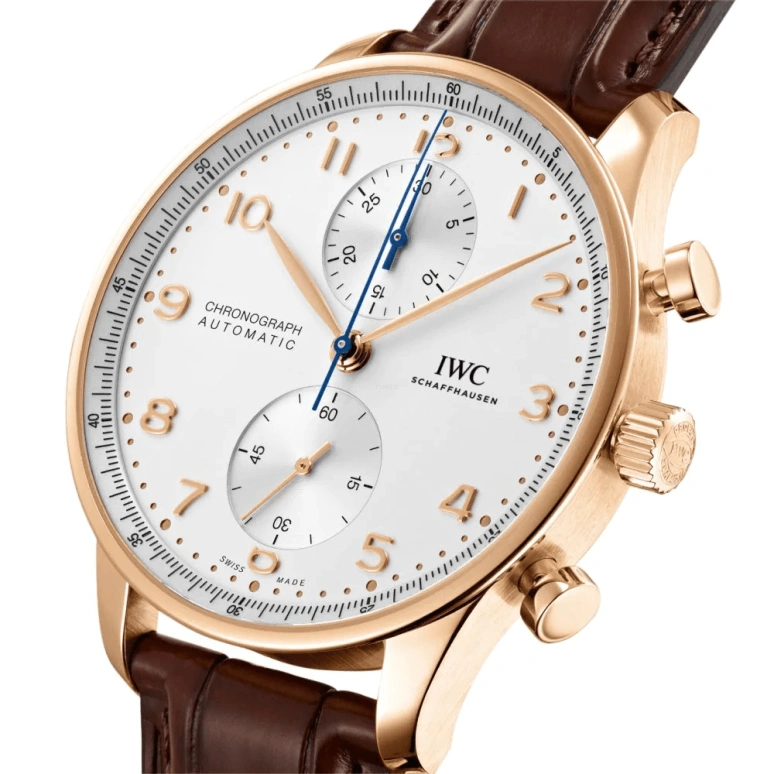 IWC,Portugieser 41mm,41mm,Red Gold,Silver,Automatic,Chronograph,Column Wheel,IW371611