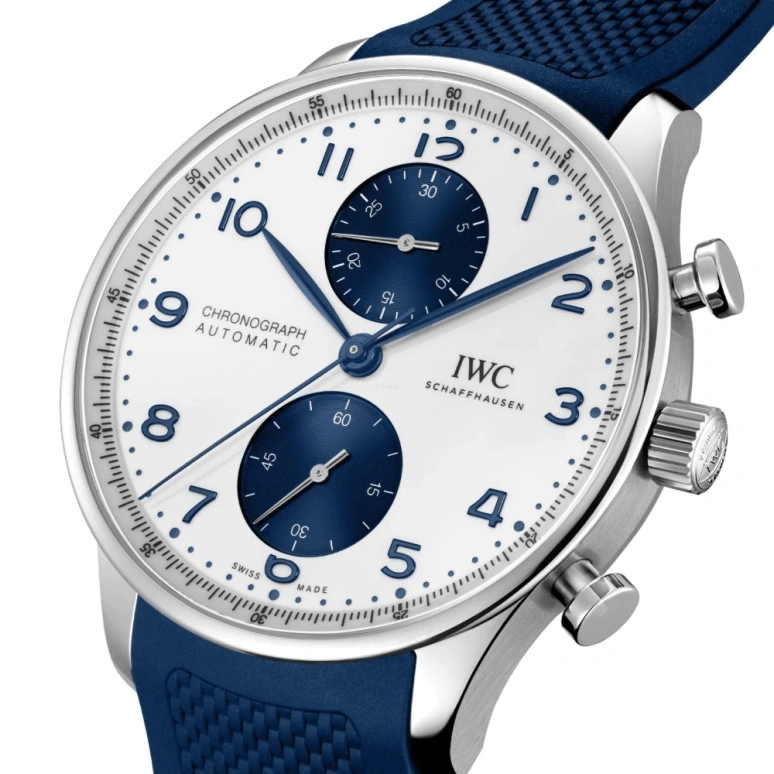IWC,Portugieser 41mm,41mm,Stainless Steel,White,Automatic,Chronograph,46hours,IW371620