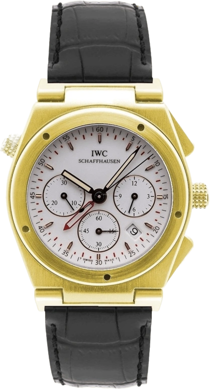IWC,Ingenieur 34mm,34mm,Yellow Gold,White,Quartz,Chronograph,Date,Alarm,IW381507