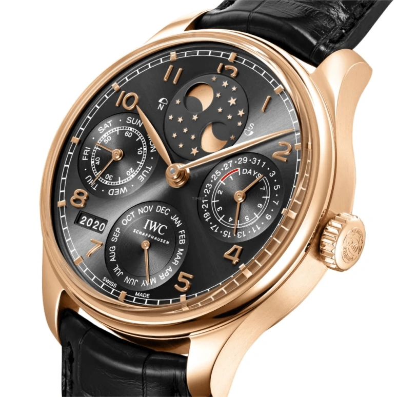 IWC,Portugieser 44.20mm,44.20mm,Red Gold,Grey,Automatic,Moonphase,Perpetual Calendar,Month,Date,168hours,In-house Caliber,IW503404