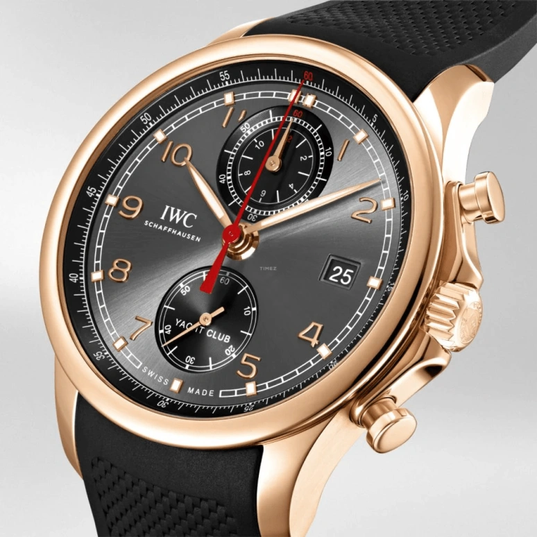 IWC,Portugieser 43.50mm,43.50mm,Red Gold,Grey,Automatic,Chronograph,Date,Flyback,Anti-magnetic,68hours,In-house Caliber,IW390505