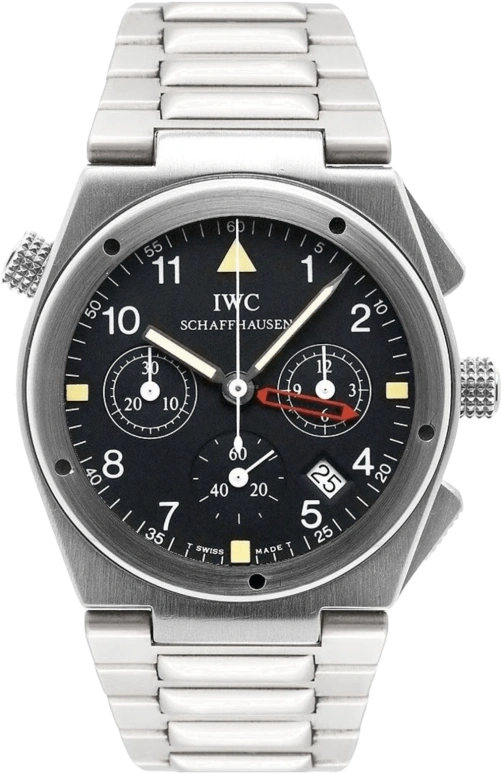 IWC,Ingenieur 34mm,34mm,White Gold,Black,Quartz,Chronograph,Date,Alarm,IW951504