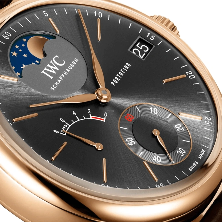 IWC,Portofino 45mm,45mm,Red Gold,Grey,Handwound,Moonphase,Date,Power Reserve Indicator,IW516403