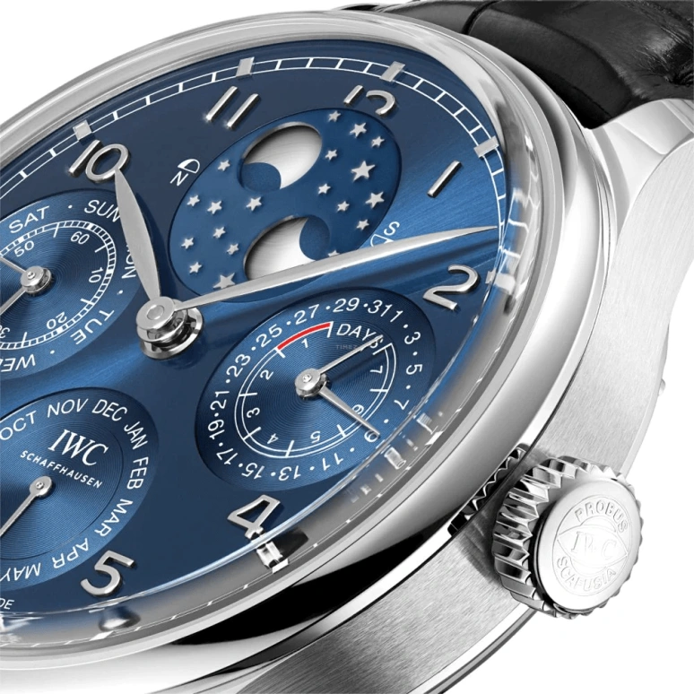 IWC,Portugieser 44.20mm,44.20mm,White Gold,Blue,Automatic,Moonphase,Perpetual Calendar,Month,Date,168hours,In-house Caliber,IW503401