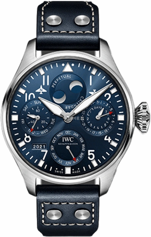 IWC,Big Pilot 46.20mm,46.20mm,Stainless Steel,Blue,Automatic,Moonphase,Perpetual Calendar,Month,Date,168hours,In-house Caliber,IW503605
