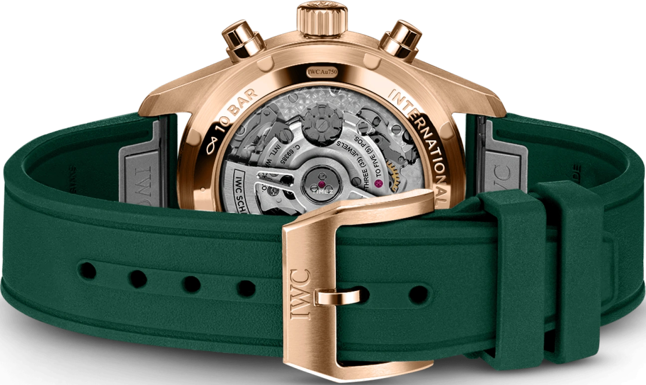 IWC,Pilot 41mm,41mm,Yellow Gold,Green,Automatic,Chronograph,Date,Day,IW388110