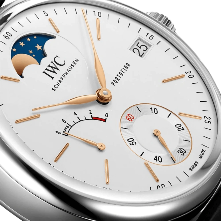 IWC,Portofino 45mm,45mm,Stainless Steel,Silver,Handwound,Moonphase,Date,Power Reserve Indicator,IW516401