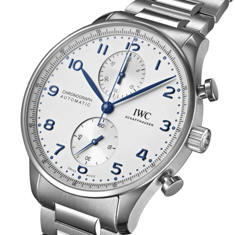 IWC,Portugieser 41mm,41mm,Stainless Steel,Silver,Automatic,Chronograph,Column Wheel,IW371617