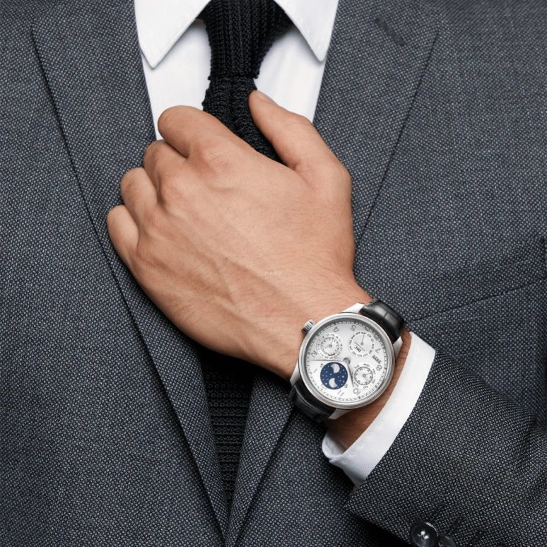 IWC,Portugieser 44.20mm,44.20mm,Platinum,Silver,Automatic,Moonphase,Perpetual Calendar,Month,Date,168hours,In-house Caliber,IW503406