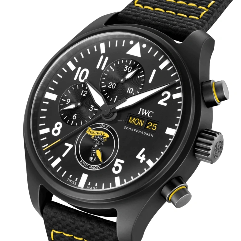 IWC,Pilot 44.50mm,44.50mm,Ceramic,Ceratanium,Black,Automatic,Chronograph,Date,Day,Anti-magnetic,48hours,In-house Caliber,IW389107