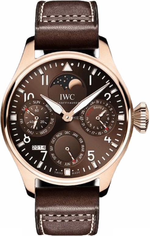 IWC,Big Pilot 46.20mm,46.20mm,Red Gold,Brown,Automatic,Moonphase,Perpetual Calendar,Month,Date,168hours,In-house Caliber,IW502804
