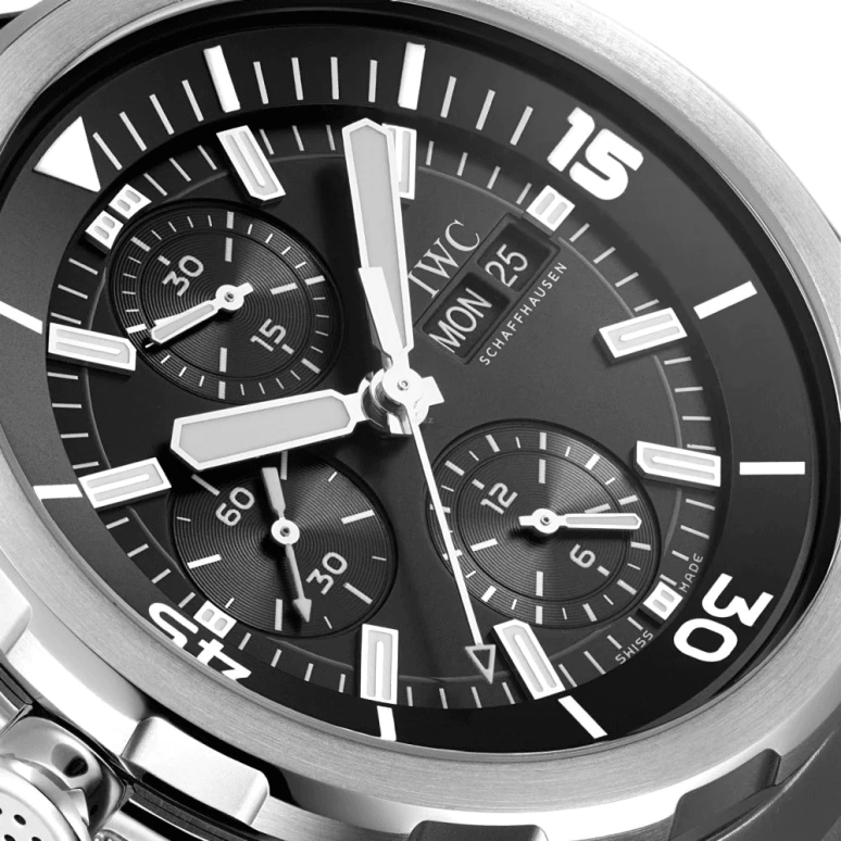 IWC,GST Aquatimer 44mm,44mm,Stainless Steel,Black,Automatic,Chronograph,Date,Day,Anti-magnetic,44hours,In-house Caliber,IW376804