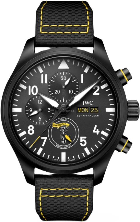 IWC,Pilot 44.50mm,44.50mm,Ceramic,Ceratanium,Black,Automatic,Chronograph,Date,Day,Anti-magnetic,48hours,In-house Caliber,IW389107