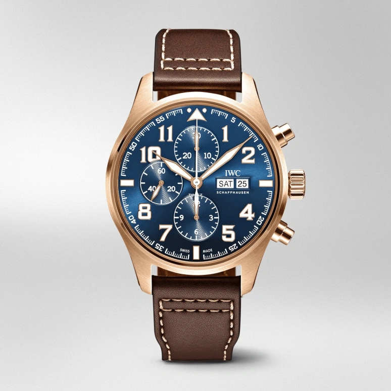 IWC,Pilot 43mm,43mm,Red Gold,Blue,Automatic,Chronograph,Date,Day,Anti-magnetic,44hours,In-house Caliber,IW377721