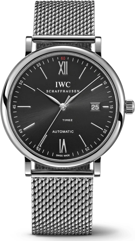 IWC,Portofino 40mm,40mm,Stainless Steel,Black,Automatic,Day,42hours,IW356508