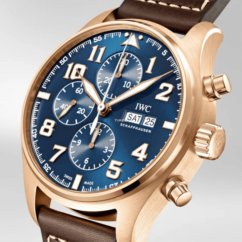 IWC,Pilot 43mm,43mm,Red Gold,Blue,Automatic,Chronograph,Date,Day,Anti-magnetic,44hours,In-house Caliber,IW377721