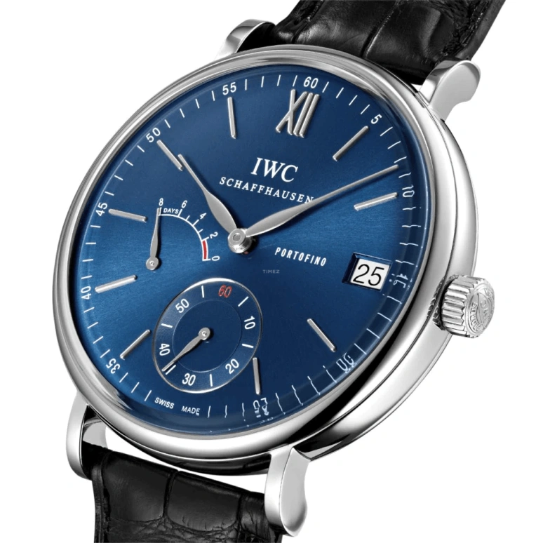 IWC,Portofino 45mm,45mm,Stainless Steel,Blue,Handwound,Date,Power Reserve Indicator,IW510106