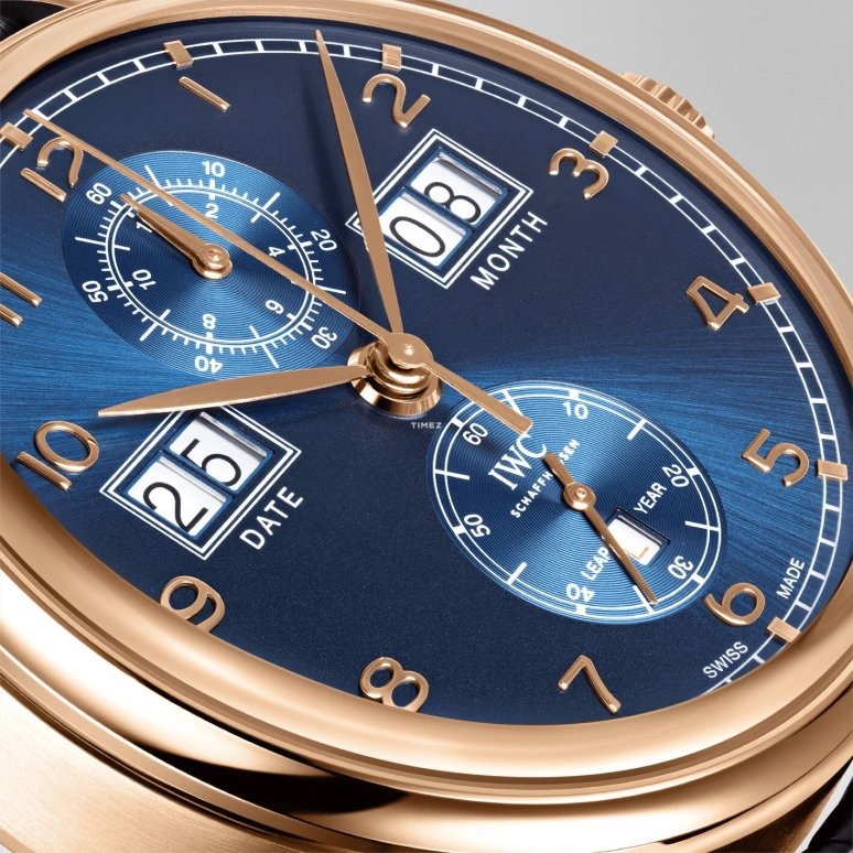 IWC,Portugieser 45mm,45mm,Red Gold,Blue,Automatic,Chronograph,Perpetual Calendar,Leap Year,Month,68hours,In-house Caliber,IW397204