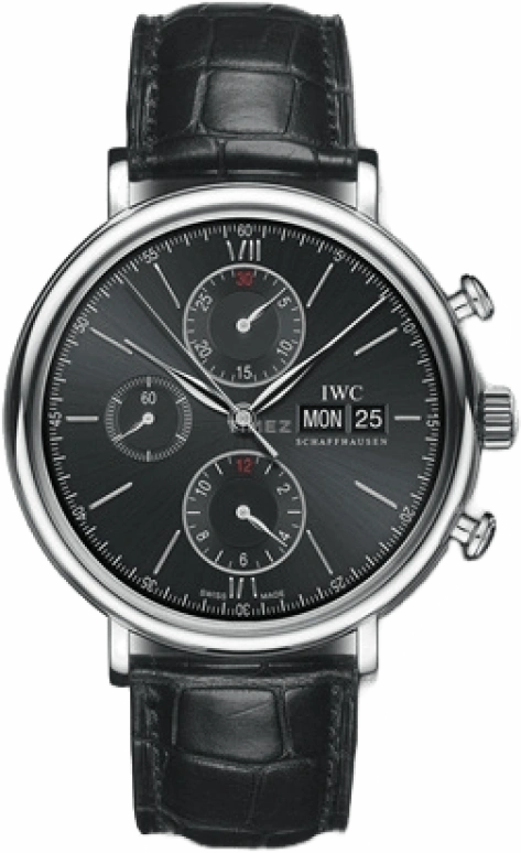 IWC,Portofino 42mm,42mm,Stainless Steel,Black,Automatic,Chronograph,Date,Day,IW391008
