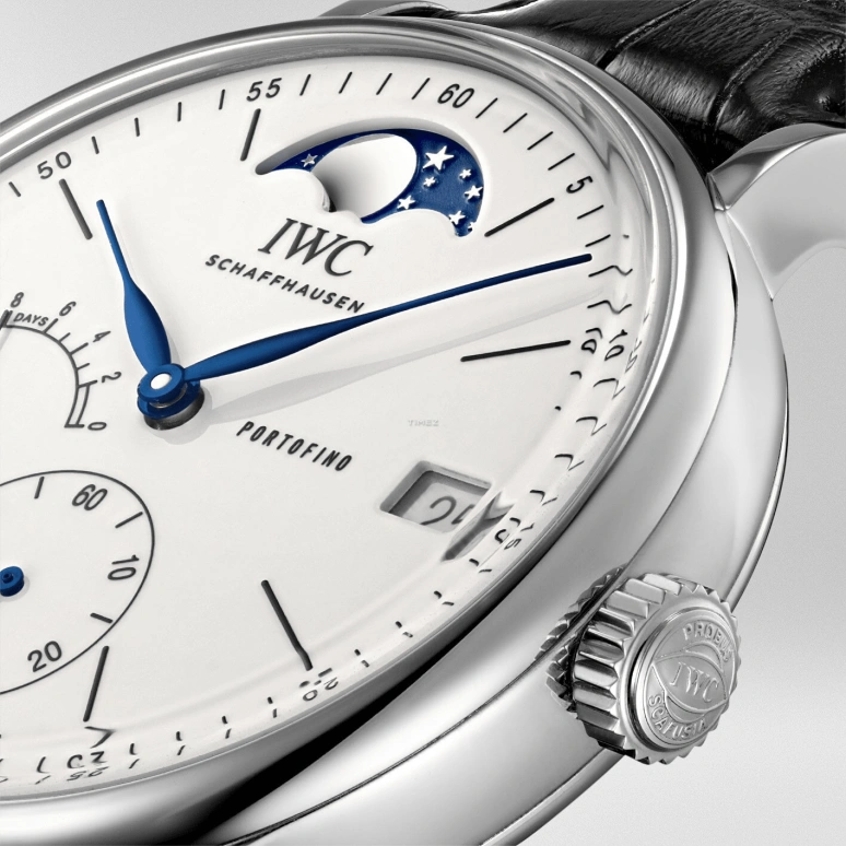 IWC,Portofino 45mm,45mm,Stainless Steel,White,Handwound,Moonphase,Day,Power Reserve Indicator,IW516406