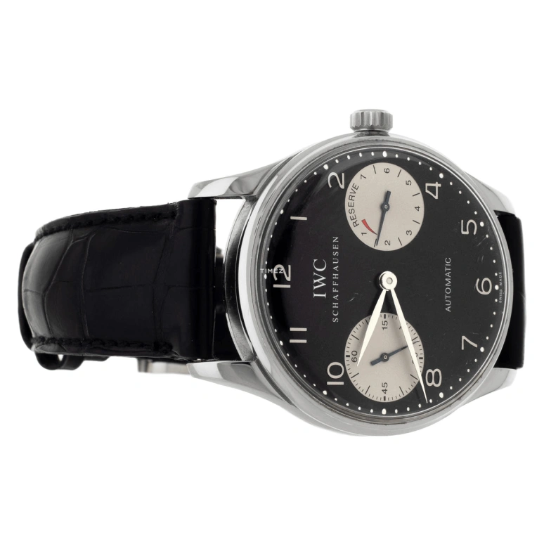 IWC,Portugieser 42mm,42mm,Stainless Steel,Black,Automatic,Power Reserve Indicator,168hours,IW500001