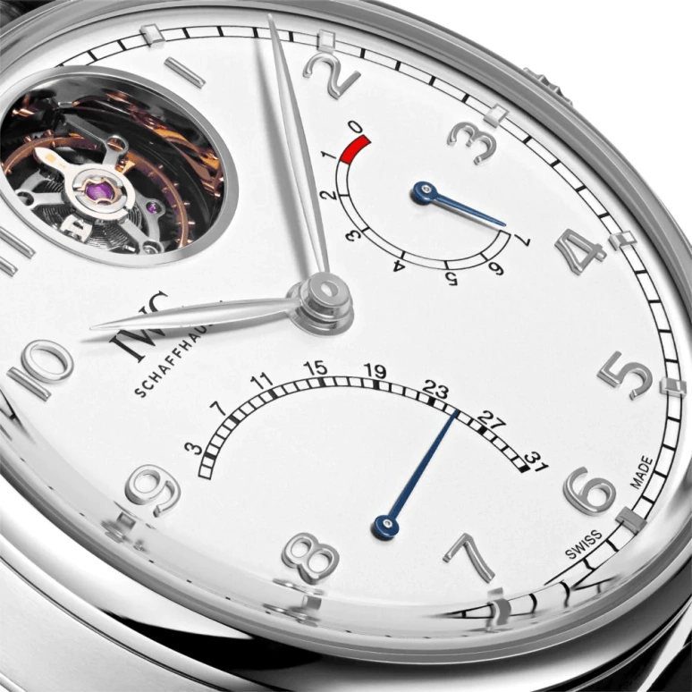 IWC,Portugieser 44.20mm,44.20mm,Platinum,Silver,Automatic,Date,Power Reserve Indicator,Tourbillon Escapement,Flyback,168hours,In-house Caliber,IW504601