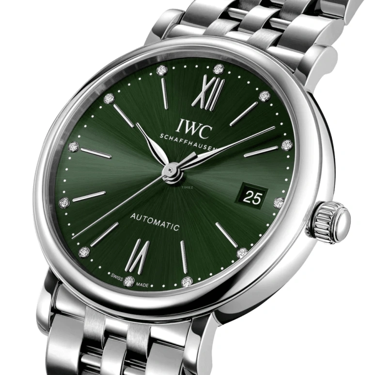 IWC,Portofino 37mm,37mm,Stainless Steel,Green,Automatic,Day,120hours,IW458602