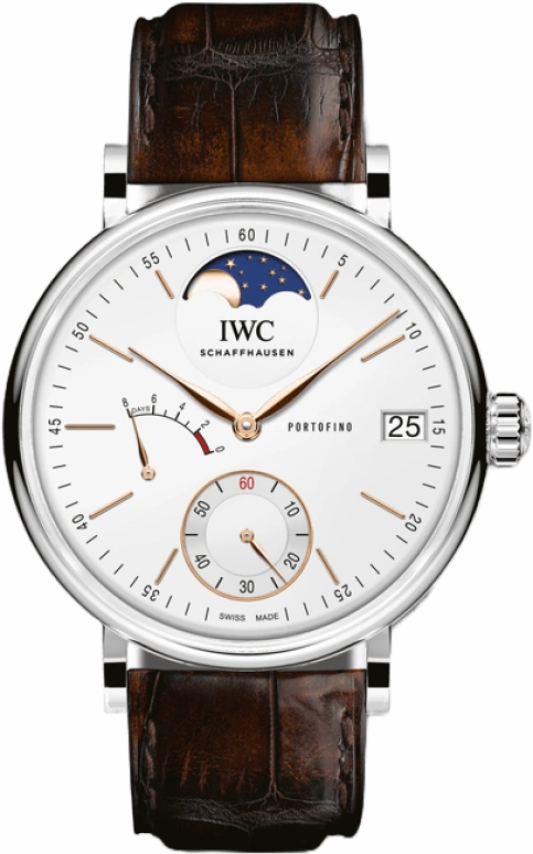IWC,Portofino 45mm,45mm,Stainless Steel,Silver,Handwound,Moonphase,Date,Power Reserve Indicator,IW516401