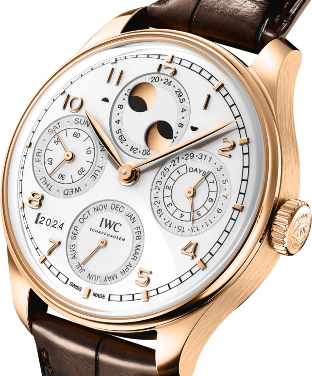 IWC,Portugieser 44.40mm,44.40mm,Armor Gold,White,Automatic,Moonphase,Perpetual Calendar,Month,Date,168hours,In-house Caliber,IW503701