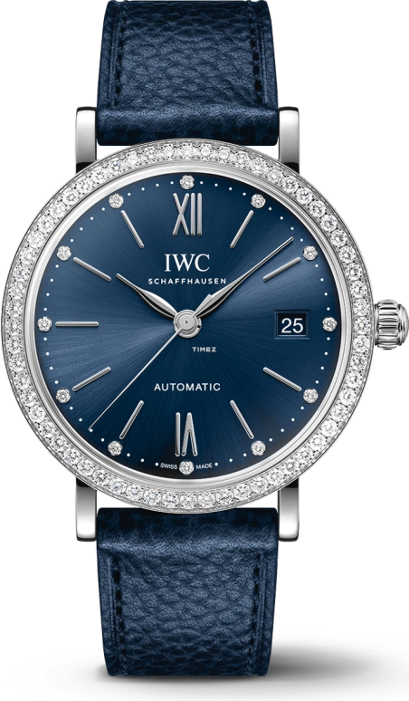 IWC,Portofino 37mm,37mm,Stainless Steel,Blue,Automatic,Day,120hours,IW658602