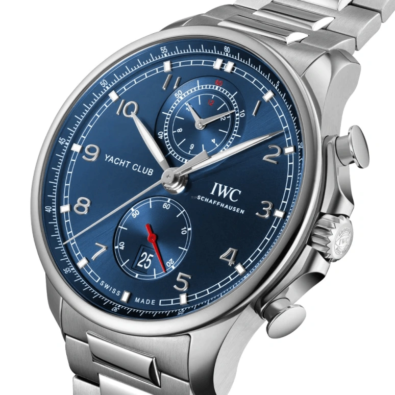 IWC,Portugieser 44.60mm,44.60mm,Stainless Steel,Blue,Automatic,Chronograph,Date,Flyback,Anti-magnetic,68hours,In-house Caliber,IW390701