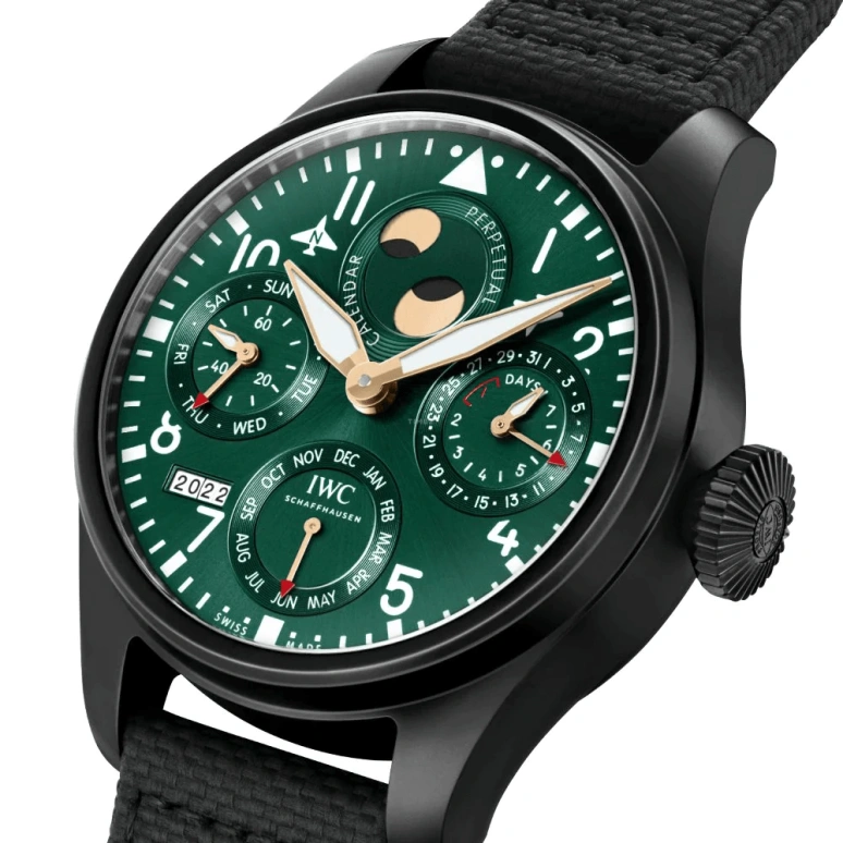 IWC,Big Pilot 46.50mm,46.50mm,Titanium,Ceramic,Green,Automatic,Moonphase,Perpetual Calendar,Month,Date,168hours,In-house Caliber,IW503005