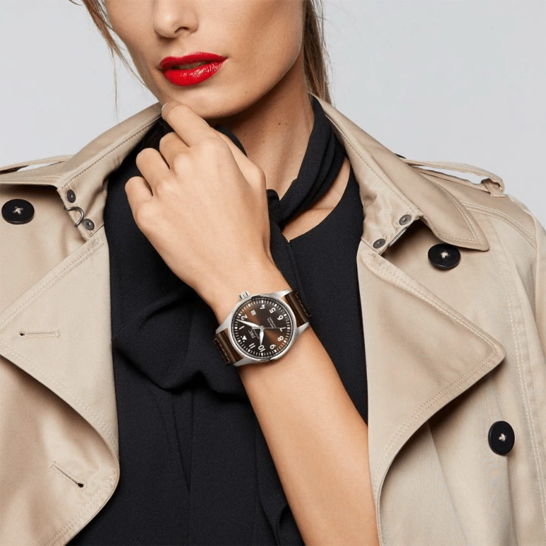 IWC,Pilot 40mm,40mm,Stainless Steel,Brown,Automatic,Date,Anti-magnetic,IW327003
