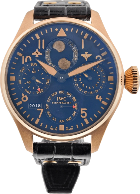 IWC,Big Pilot 46.20mm,46.20mm,Red Gold,Black,Automatic,Moonphase,Perpetual Calendar,Month,Date,168hours,In-house Caliber,IW502635