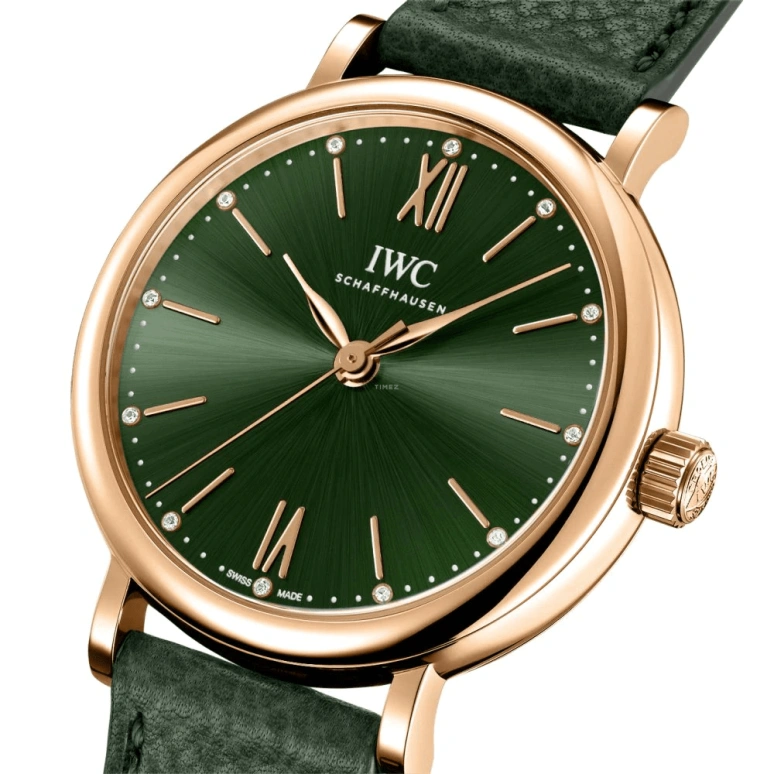 IWC,Portofino 34mm,34mm,Red Gold,Green,Automatic,42hours,In-house Caliber,IW357415