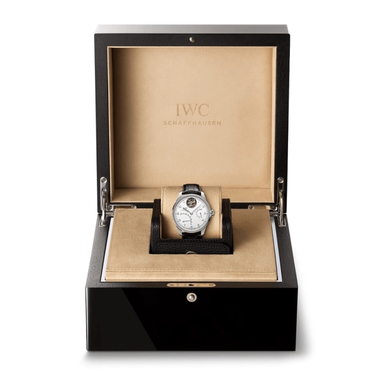 IWC,Portugieser 44.20mm,44.20mm,Platinum,Silver,Automatic,Date,Power Reserve Indicator,Tourbillon Escapement,Flyback,168hours,In-house Caliber,IW504601