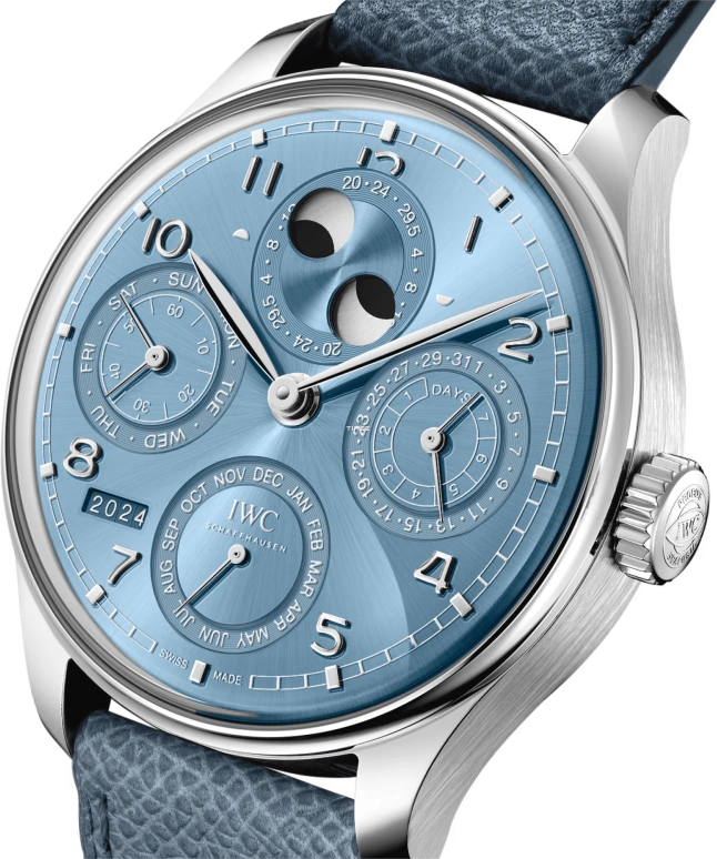 IWC,Portugieser 44.40mm,44.40mm,White Gold,Blue,Automatic,Moonphase,Perpetual Calendar,Month,Date,168hours,In-house Caliber,IW503703