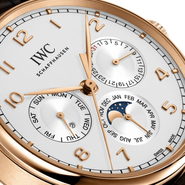 IWC,Portugieser 42.40mm,42.40mm,Red Gold,Silver,Automatic,Moonphase,Leap Year,Month,Date,60hours,In-house Caliber,IW344202