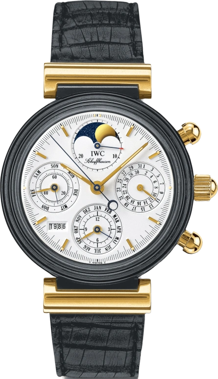 IWC,Da Vinci 39mm,39mm,Ceramic,Yellow Gold,White,Automatic,Chronograph,Moonphase,Perpetual Calendar,Month,44hours,In-house Caliber,IW375501